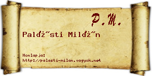 Palásti Milán névjegykártya