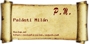 Palásti Milán névjegykártya